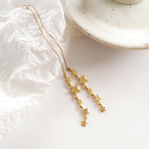 Myth X Dream Jewelry - 💙LAST ONE 💖Stars Drop Threader Earrings